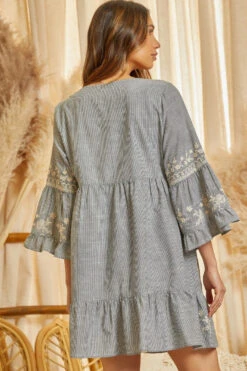 PICKING PETALS DRESS -Western Cowboy Clothing Store d10722 charcoal 10