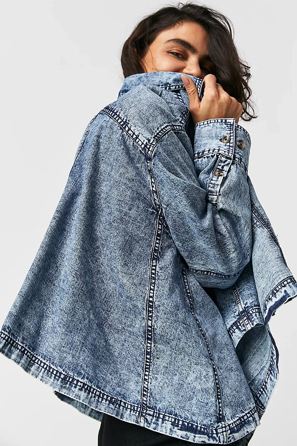 FREE PEOPLE BACK TO YOU DENIM JACKET