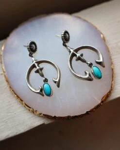 NAJA DANGLE TURQUOISE OVAL EARRING -Western Cowboy Clothing Store image 003d0380 b0b8 4fa3 95ef c416c86f199b