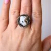 WHITE BUFFALO ROUND RING- SIZE 7.75