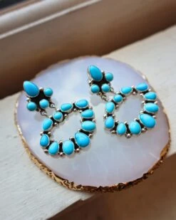 TEARDROP TURQUOISE SMALL HOOP EARRING -Western Cowboy Clothing Store image 077965c1 e7fe 4309 8cf2 786e0e51ff3f