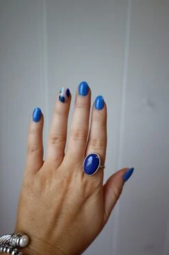 Peyote Bird Lapis Ring- Size 8.5