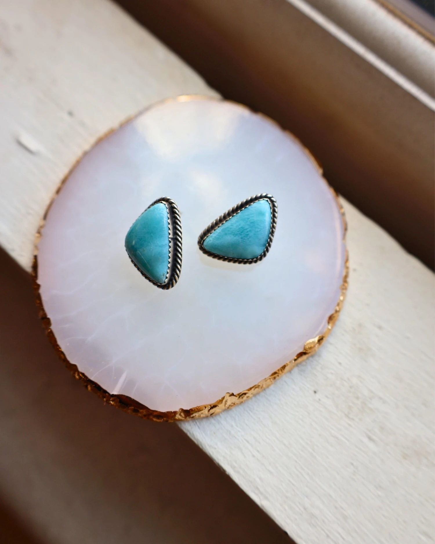 TURQUOISE TRIANGLE EARRING 1 TURQUOISE TRIANGLE EARRING