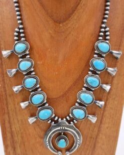 Turquoise Naja Squash Blossom And Earring Set -Western Cowboy Clothing Store image 0ec5f79b 51fe 41dd a2bf 0ce65ecae9ab