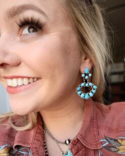 TEARDROP TURQUOISE SMALL HOOP EARRING -Western Cowboy Clothing Store image 0fee7424 92cb 4109 a159 5d3eb0199693