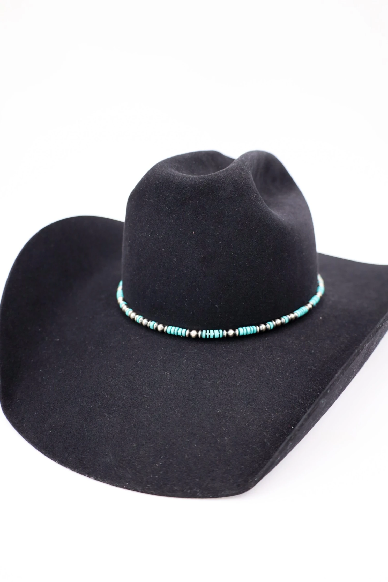 Peyote Bird Turquoise Heishi And Navajo Pearl Hat Band 6 Peyote Bird Turquoise Heishi And Navajo Pearl Hat Band - Image 6