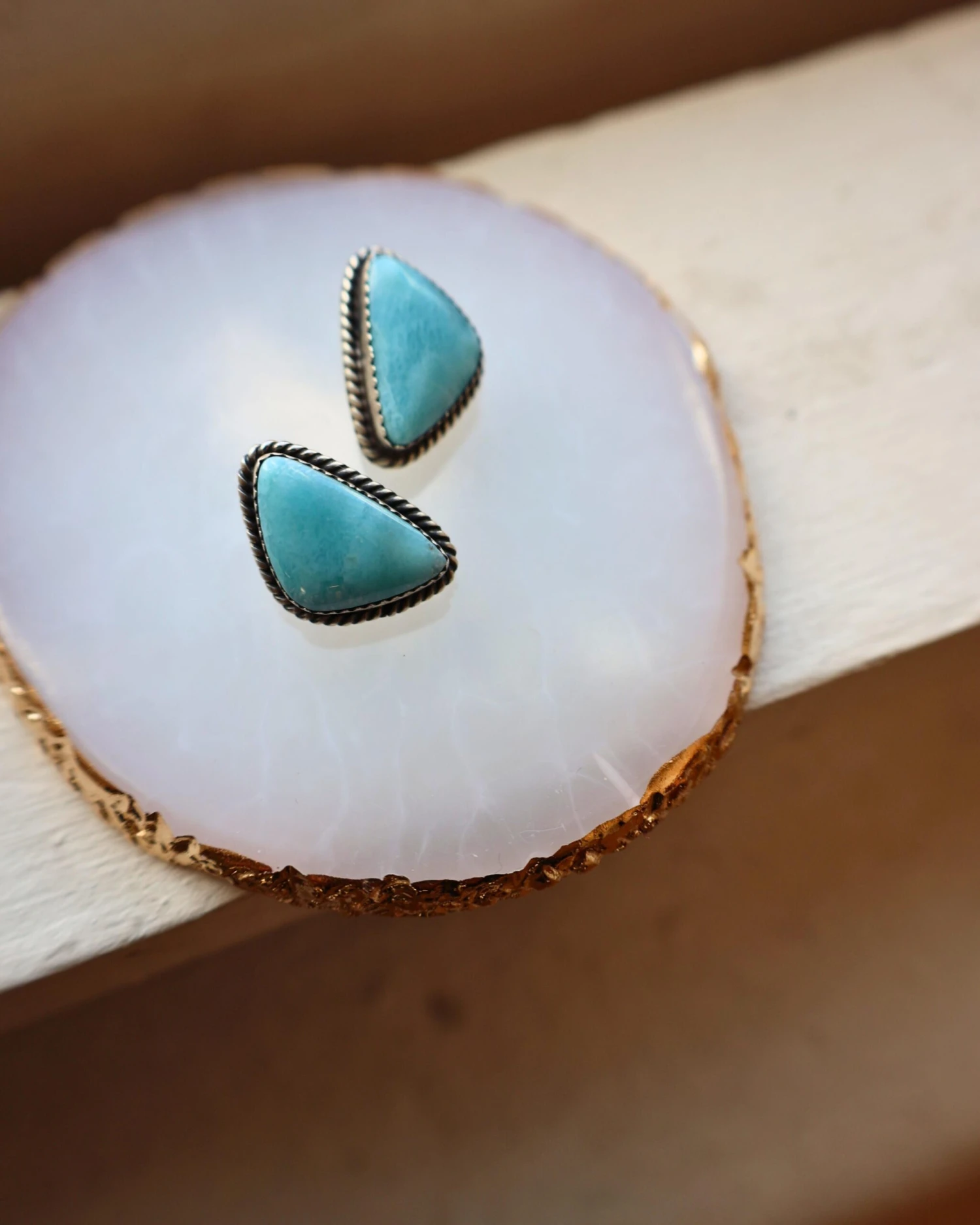 TURQUOISE TRIANGLE EARRING 3 TURQUOISE TRIANGLE EARRING - Image 3