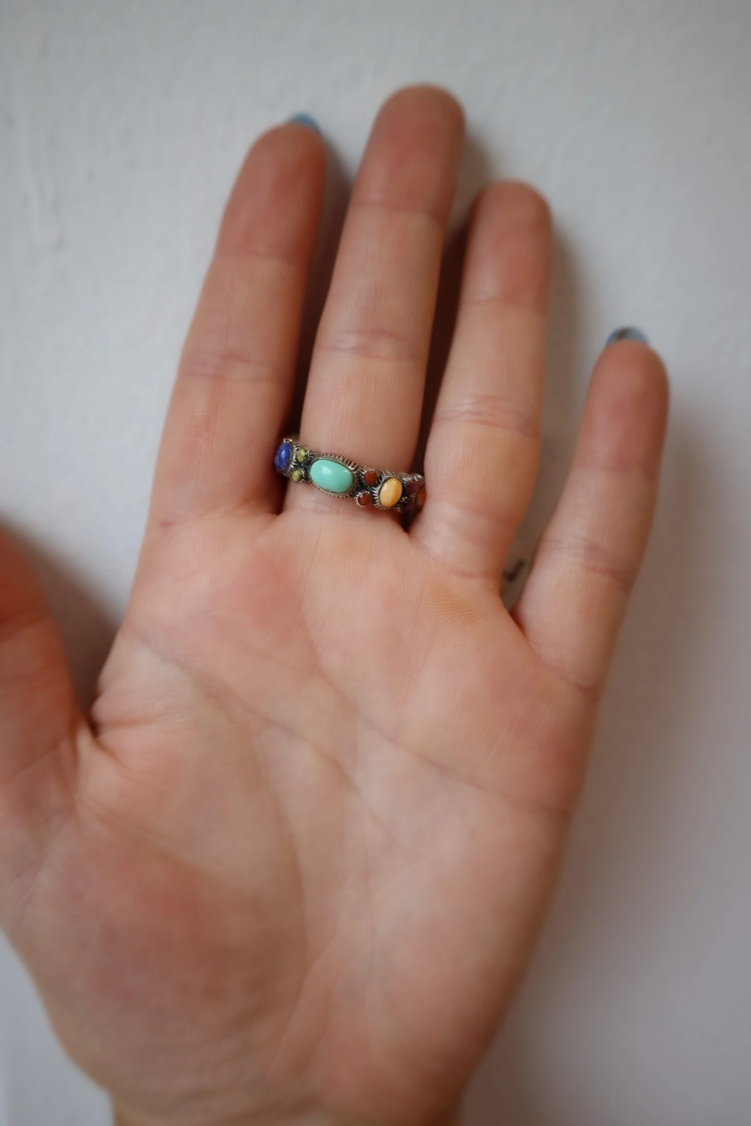 Peyote Bird Multi Stones All Around Ring- Size 6.5 4 Peyote Bird Multi Stones All Around Ring- Size 6.5 - Image 4