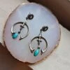 NAJA DANGLE TURQUOISE OVAL EARRING