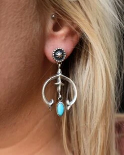 NAJA DANGLE TURQUOISE OVAL EARRING -Western Cowboy Clothing Store image 2e14c7ed 7cea 454d b21f 514a338d957e