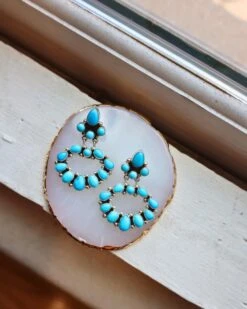 TEARDROP TURQUOISE SMALL HOOP EARRING -Western Cowboy Clothing Store image 2f736a1b bd42 49c3 b9c8 f68a1eb03c4f