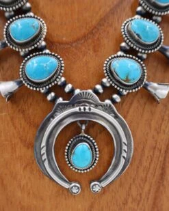 Turquoise Naja Squash Blossom And Earring Set -Western Cowboy Clothing Store image 3422a5a9 8fcc 467d 8f69 dcbe6faec6d2