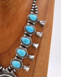 Turquoise Naja Squash Blossom And Earring Set -Western Cowboy Clothing Store image 36f9c414 008c 4f28 94b5 cb59242fef09