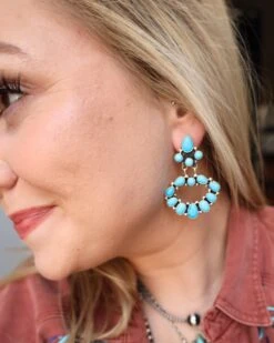 TEARDROP TURQUOISE SMALL HOOP EARRING -Western Cowboy Clothing Store image 4fb939ab 0240 48d9 9309 659c5c7de255