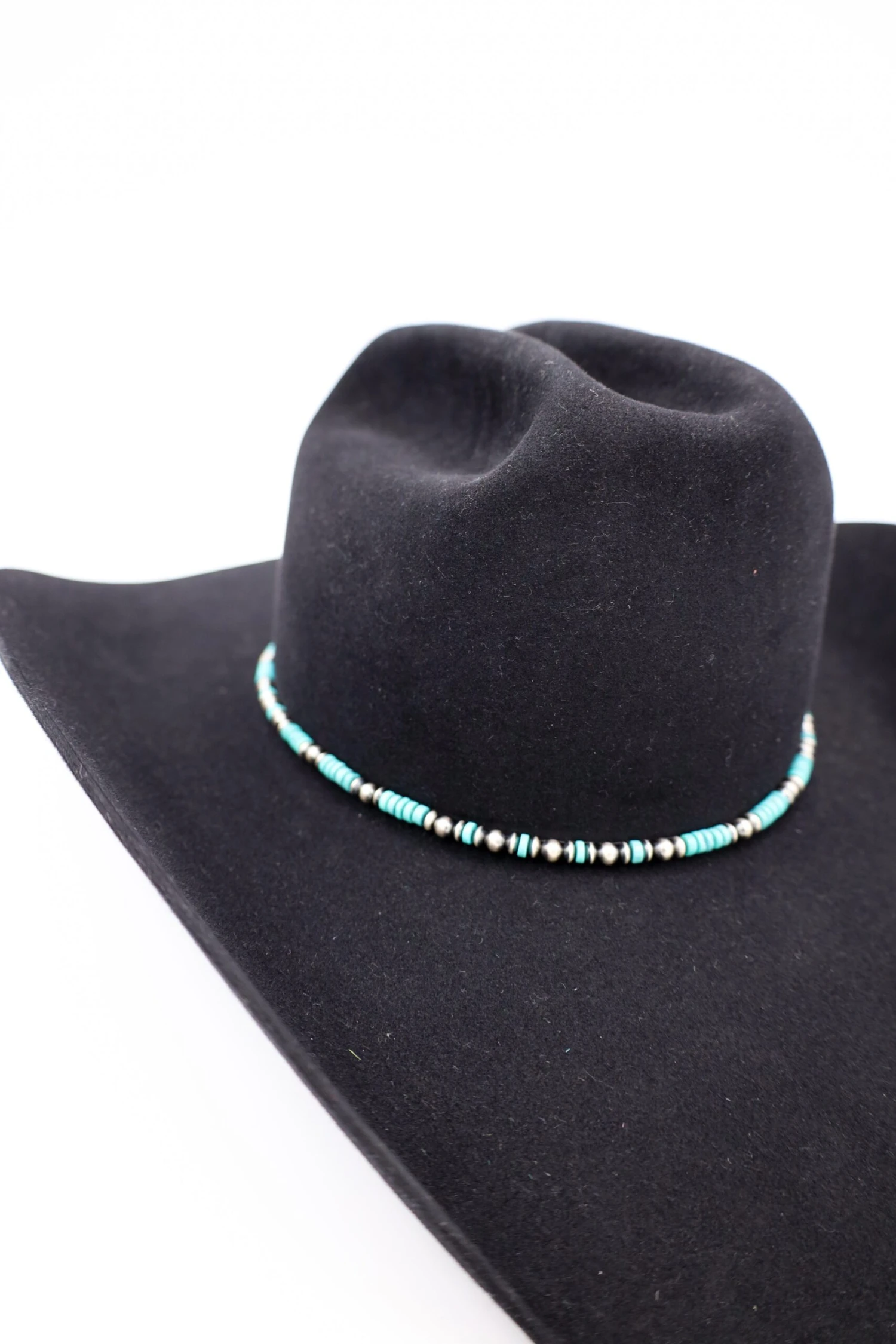Peyote Bird Turquoise Heishi And Navajo Pearl Hat Band 5 Peyote Bird Turquoise Heishi And Navajo Pearl Hat Band - Image 5