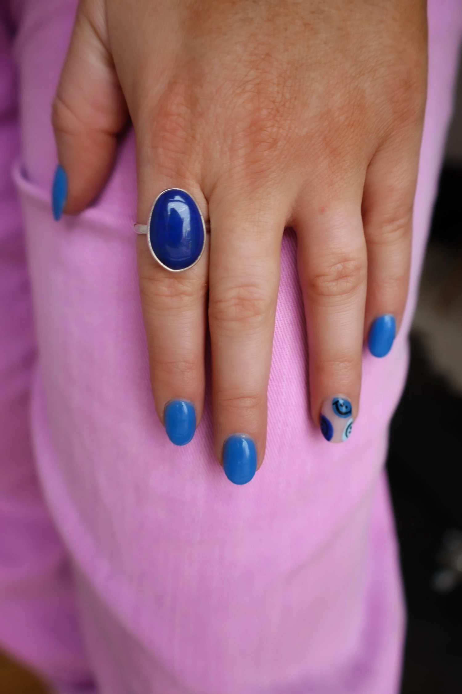 Peyote Bird Lapis Ring- Size 8.5 2 Peyote Bird Lapis Ring- Size 8.5 - Image 2