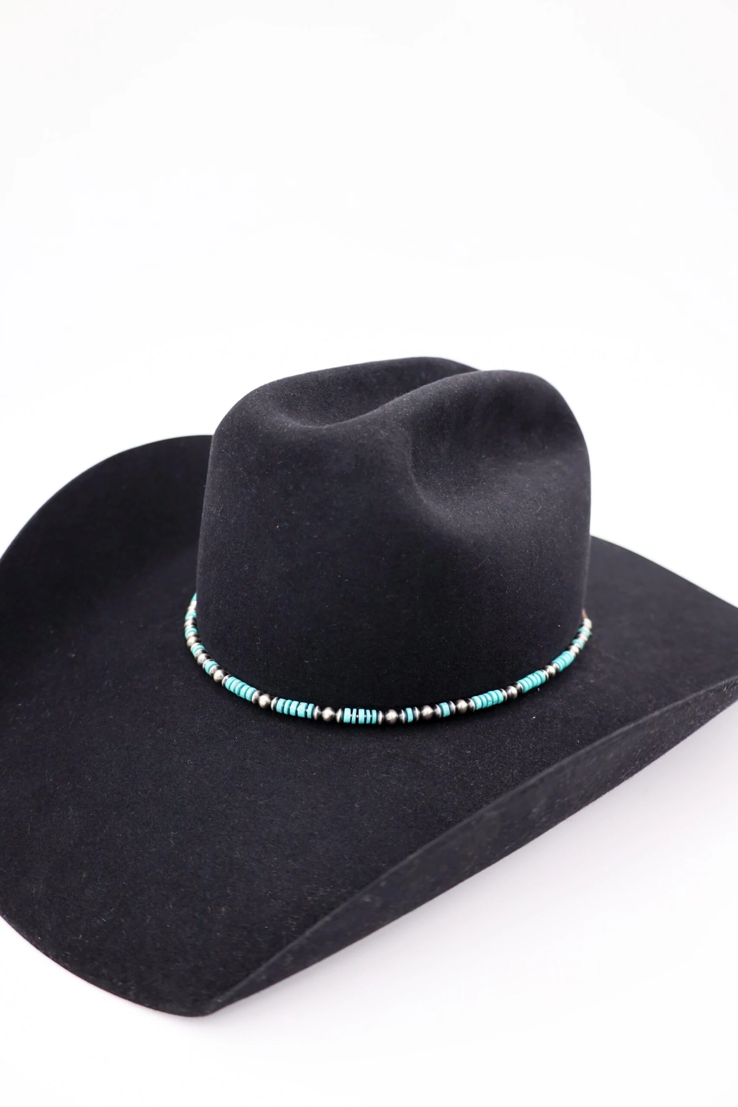 Peyote Bird Turquoise Heishi And Navajo Pearl Hat Band 4 Peyote Bird Turquoise Heishi And Navajo Pearl Hat Band - Image 4