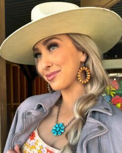 TURQUOISE FLOWER CLUSTER ON CHAIN NECKLACE