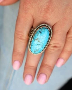 TURQUOISE OVAL TEXTURED BAND RING- SIZE 10 -Western Cowboy Clothing Store image 9b8248bc 48f0 4f01 ae3f 2489dd84311f