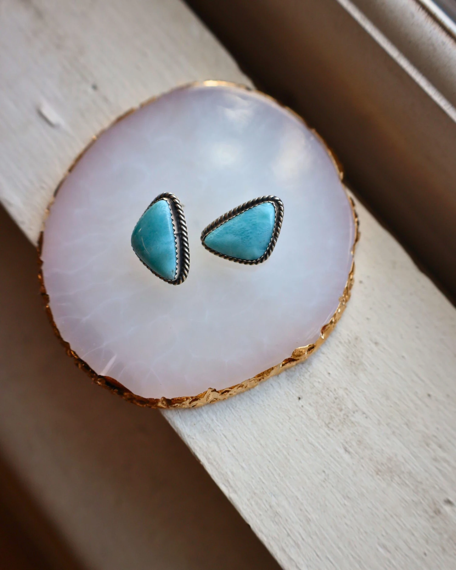 TURQUOISE TRIANGLE EARRING 6 TURQUOISE TRIANGLE EARRING - Image 6