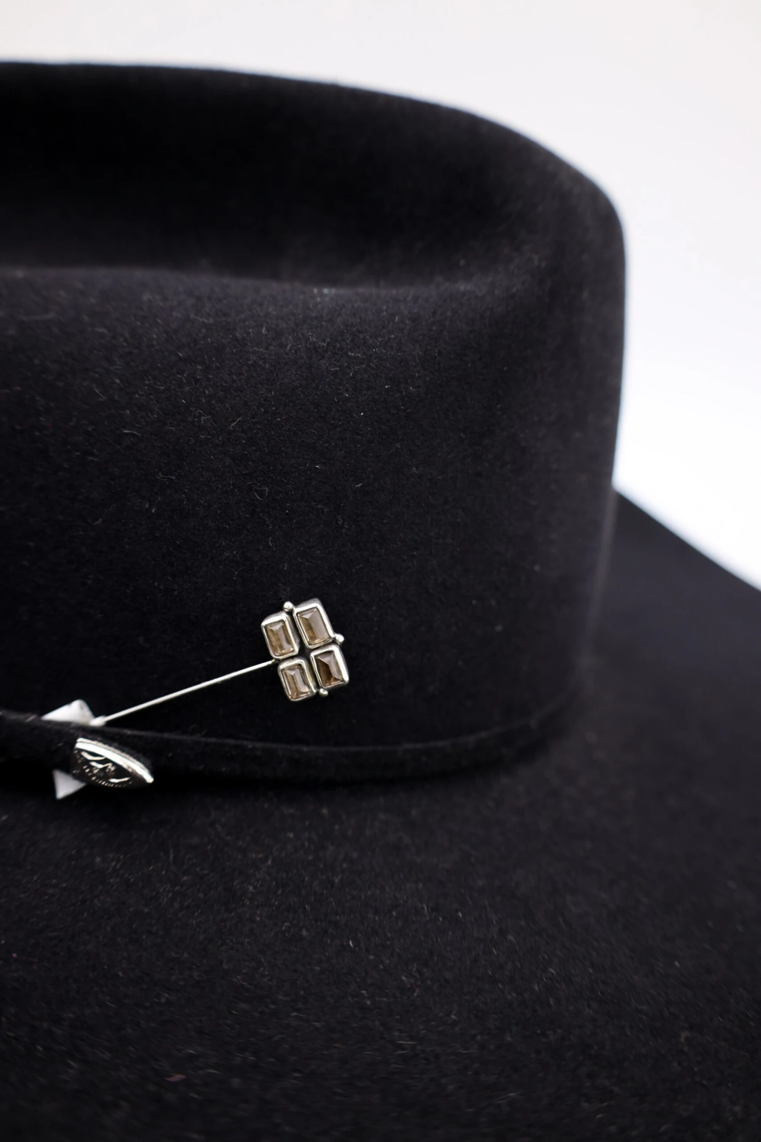 Peyote Bird Four Smoky Gems Stick Hat Pin 1 Peyote Bird Four Smoky Gems Stick Hat Pin