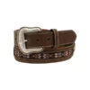 Nocona Men's Western Belt Southwest Inlay Concho Rawhide Tab