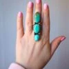 3 TURQUOISE STONES RING- SIZE 8