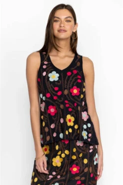 JOHNNY WAS JONI RAW EDGE V-NECK TANK