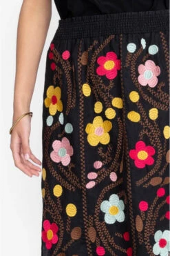 JOHNNY WAS JONI HIGH SLIT LINEN SKIRT -Western Cowboy Clothing Store j71723 4 blk 5