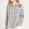 DRIFTWOOD NAVY PLAID WESTERN SHIRT X BLUEBELL FLEUR
