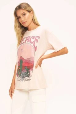 PROJECT SOCIAL DESERT PEACE TEE -Western Cowboy Clothing Store project social t desert peace tee cameo rose 8523