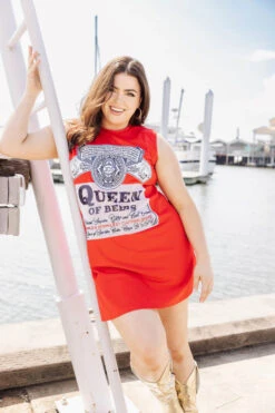 QUEEN OF SPARKLES QUEEN OF BEERS TANK TEE DRESS