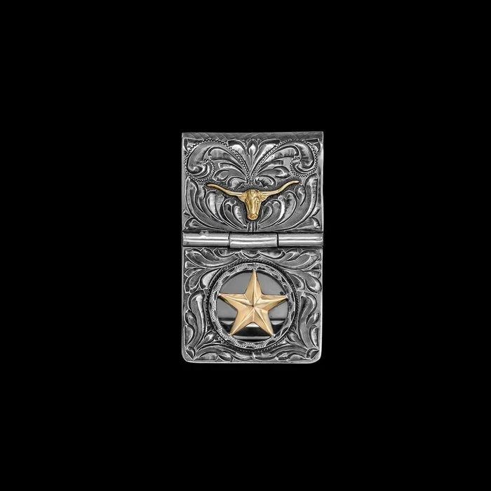 VOGT STAR & LONGHORN WIDEHINGED MONEY CLIP 1 VOGT STAR & LONGHORN WIDEHINGED MONEY CLIP