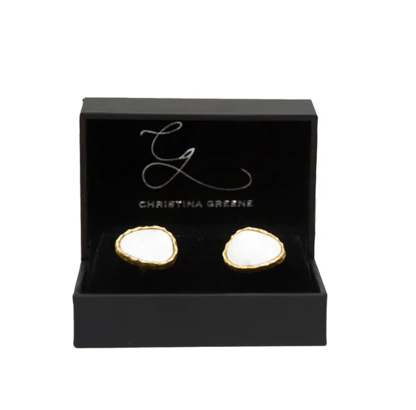 CHRISTINA GREENE MOTHER OF PEARL CUFFLINKS 1 CHRISTINA GREENE MOTHER OF PEARL CUFFLINKS